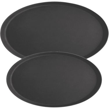  Serviertablett oval mit rutschhemmender Oberfläche schwarz  kaufen
