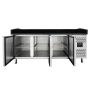  Pizzakühltisch / Pizzatisch BASE 800 schwarz - 3 Türen + Kühlaufsatz 10 x GN1/4  kaufen