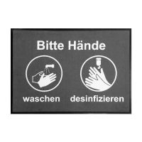  Hinweismatte / Schmutzfangmatte "Bitte Hände waschen/desinfizieren"  kaufen