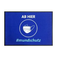  Hinweismatte / Schmutzfangmatte blau "ab hier #mundschutz"  kaufen