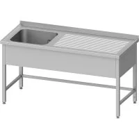  Edelstahl Spültisch ohne Grundboden, 160 x 60 x 85 cm - 1 Becken links  kaufen