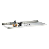  Edelstahl Arbeitsplatte AISI 304 - 130 x 80 x 4 cm + Aufkantung  kaufen