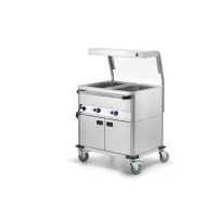  Bain-Marie Wagen 2x GN1/1 & Hustenschutz mit LED-Beleuchtung und Frontglas &  beheizter Unterschrank  kaufen